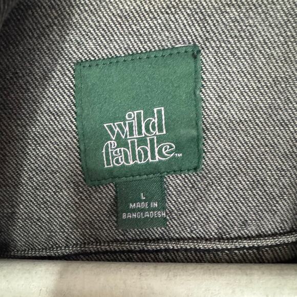 Wild Fable Cotton Button Up Long Sleeve Denim Jacket US Women's L - Picture 4 of 5